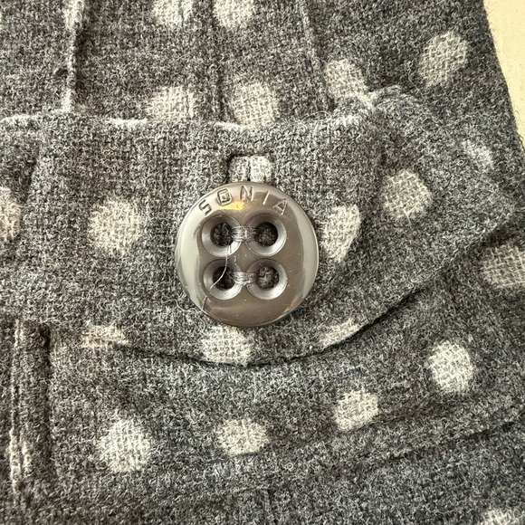 Sonia Rykiel Vintage 100% Wool Charcoal Polka Dot Blazer size 38 - Picture 14 of 15